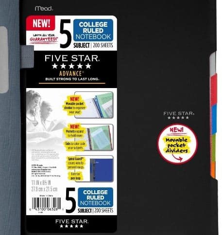 five star advance spiral notebook