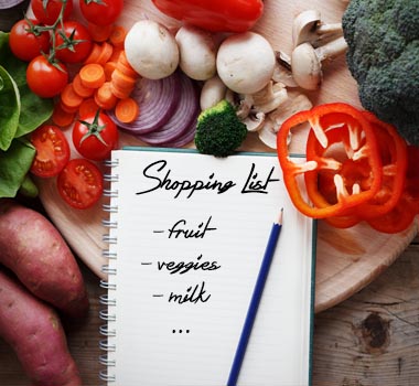 diabetes shopping list ready list