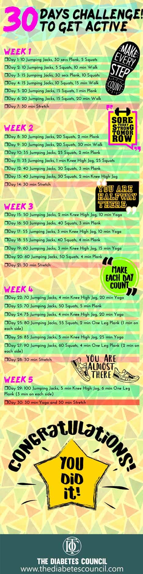 30 Day Jumping Jack Challenge Chart