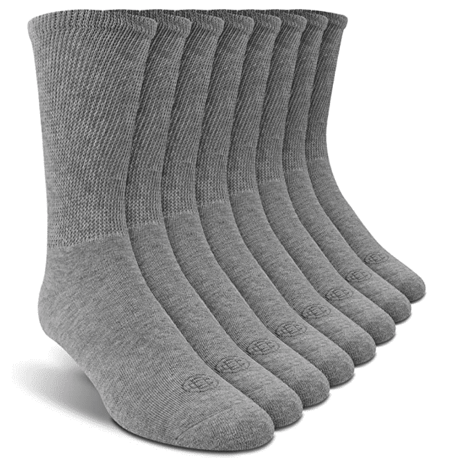 Mens Non Elastic Diabetic Friendly Socks 6-11 Soft Cotton Rich Wide Top Grip Smooth Seam Toe Easytop™ Cushioned Sole 