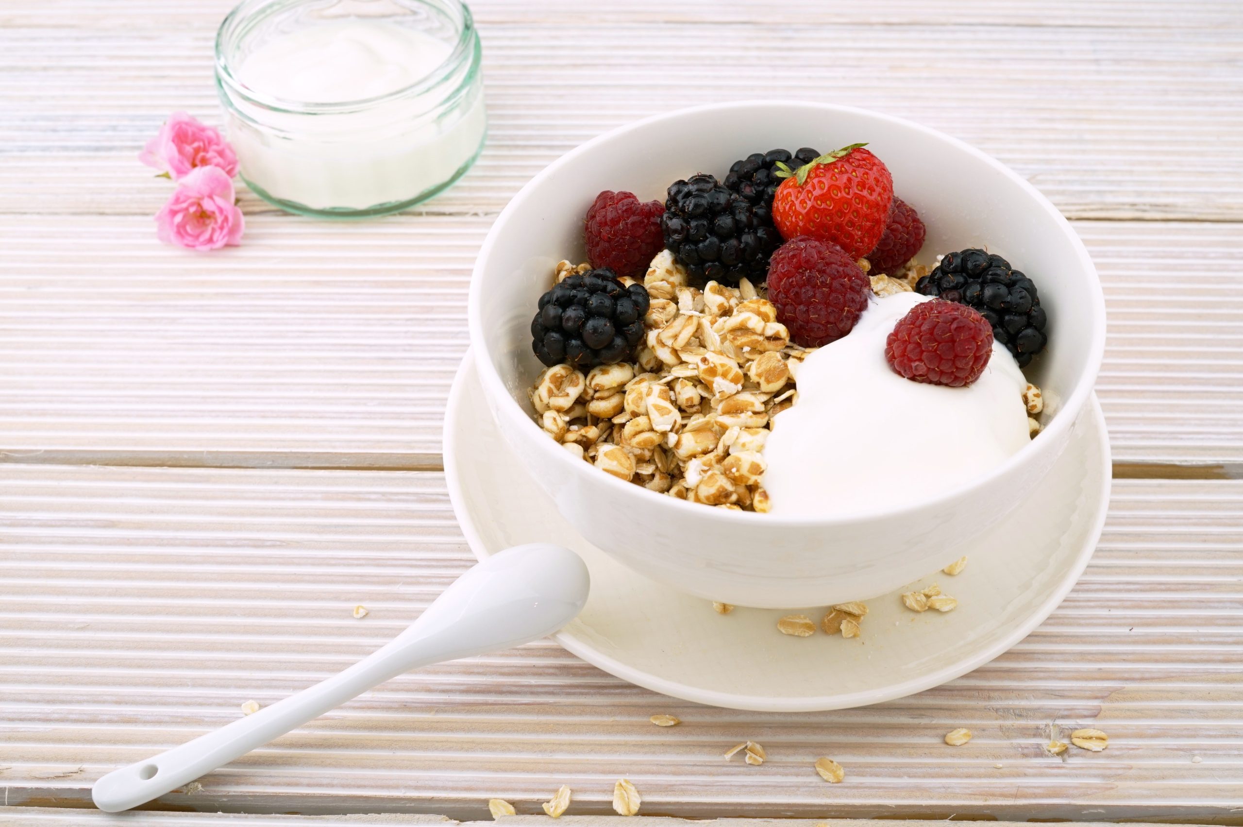 An oatmeal bowl served for breakfast.